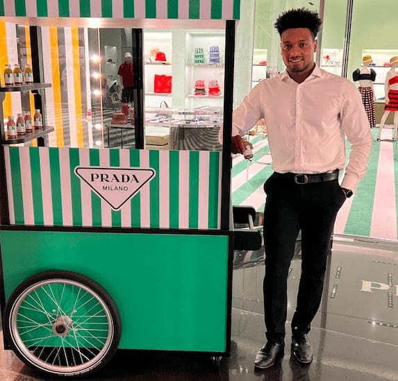 in store retail activation for prada luxury retail staff - promotional models luxury brands